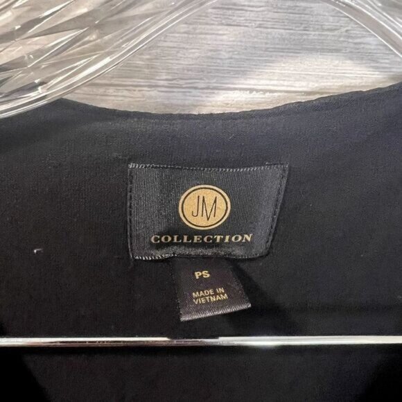 JM Collection Women's V-neckline Mesh Trim Long Sleeves Pullover Blouse - Picture 5 of 5